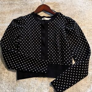 Black and White Polka Dot Cardigan